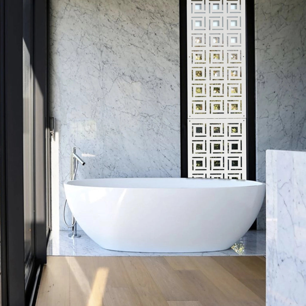 4SIDES - Pannello in PVC traforato - Parasole Misura: 98x198 cm, Colore: bianco