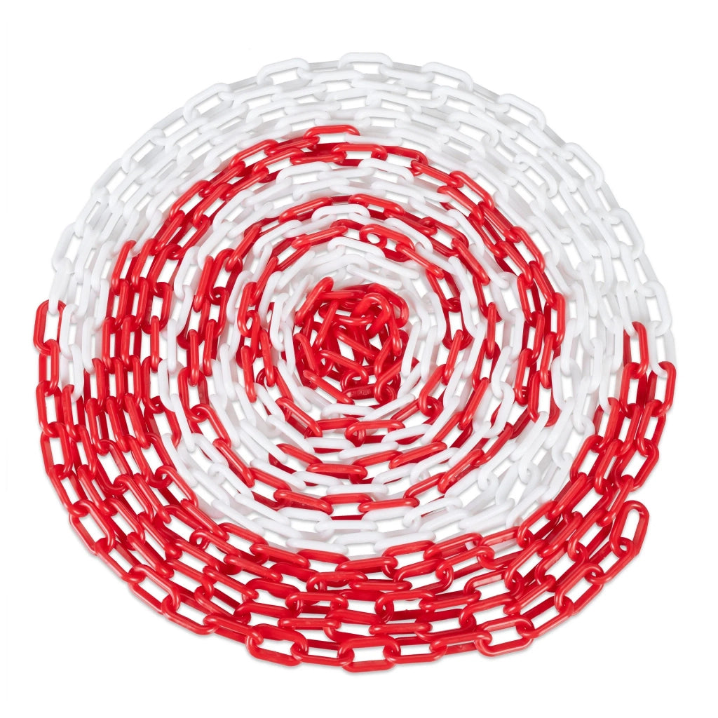 Catena di segnalazione delimitazione 10 m facile da usare visibilità ottimale in plastica rossa 13_0015496