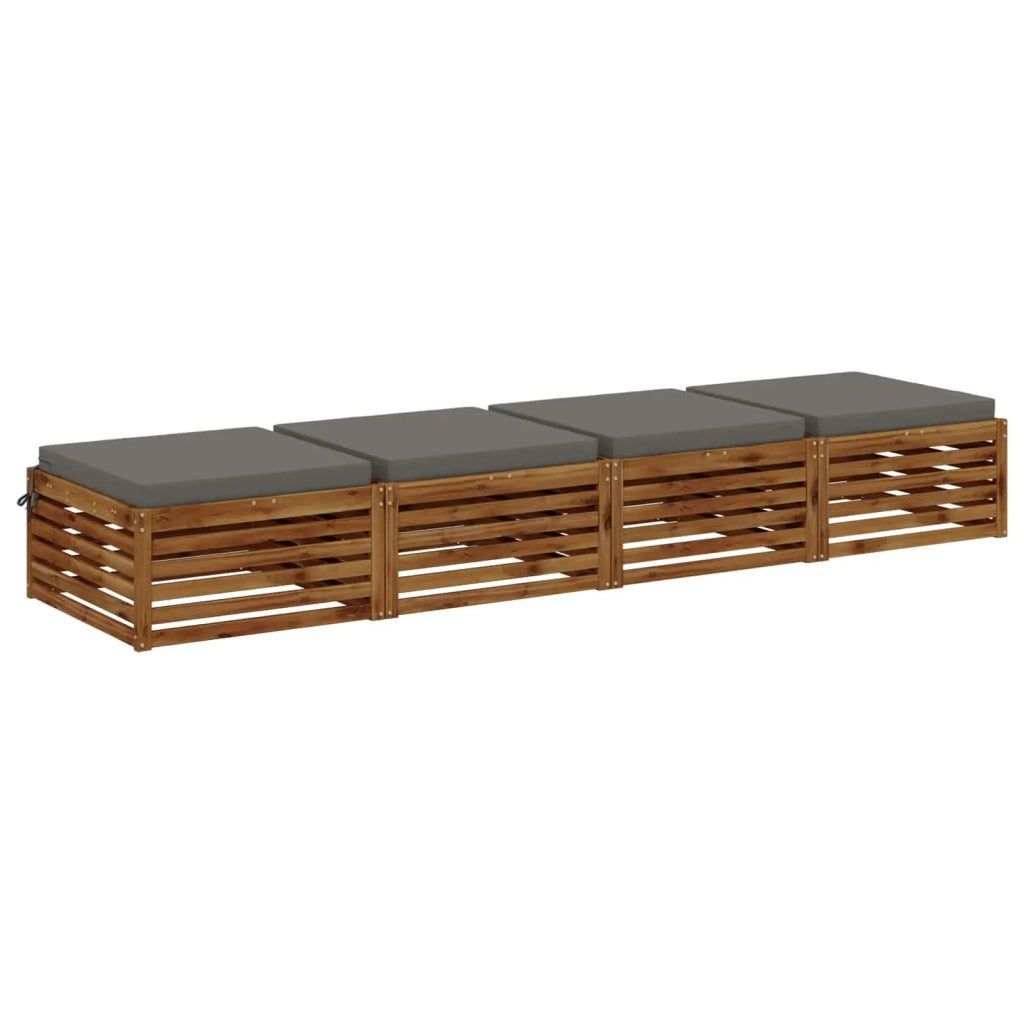 Cuscini per Seduta SOEST 4 pz 100% Poliestere Grigio 944722