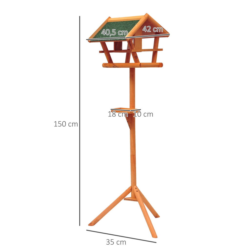 Mangiatoia per Uccelli Selvatici su Piedistallo in Legno Casetta Nido da Giardino per Esterno Resistente alle Intemperie 150 cm