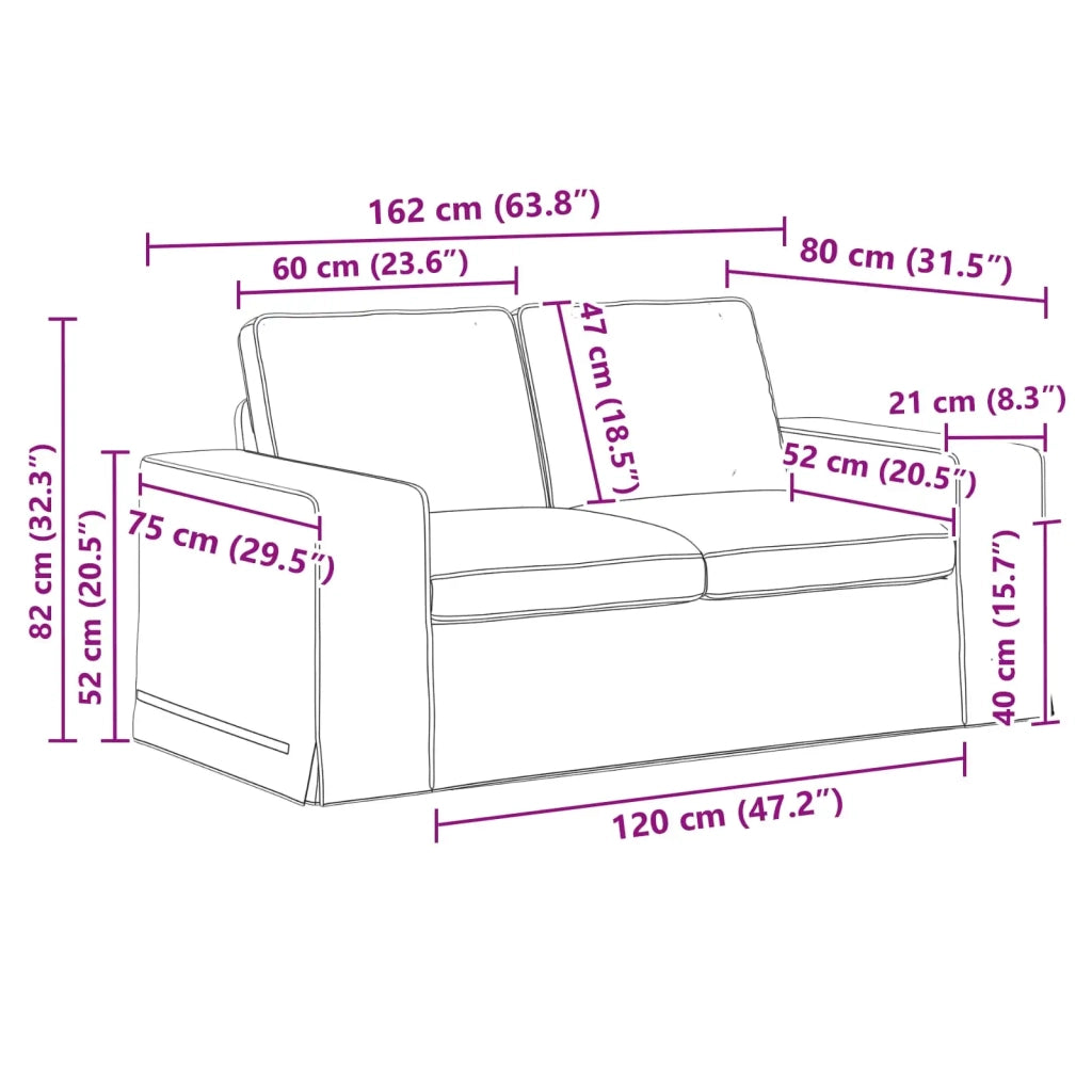 Set di divani 2 pcs Blu 162 x 80 x 82 cm Tessuto 3407506
