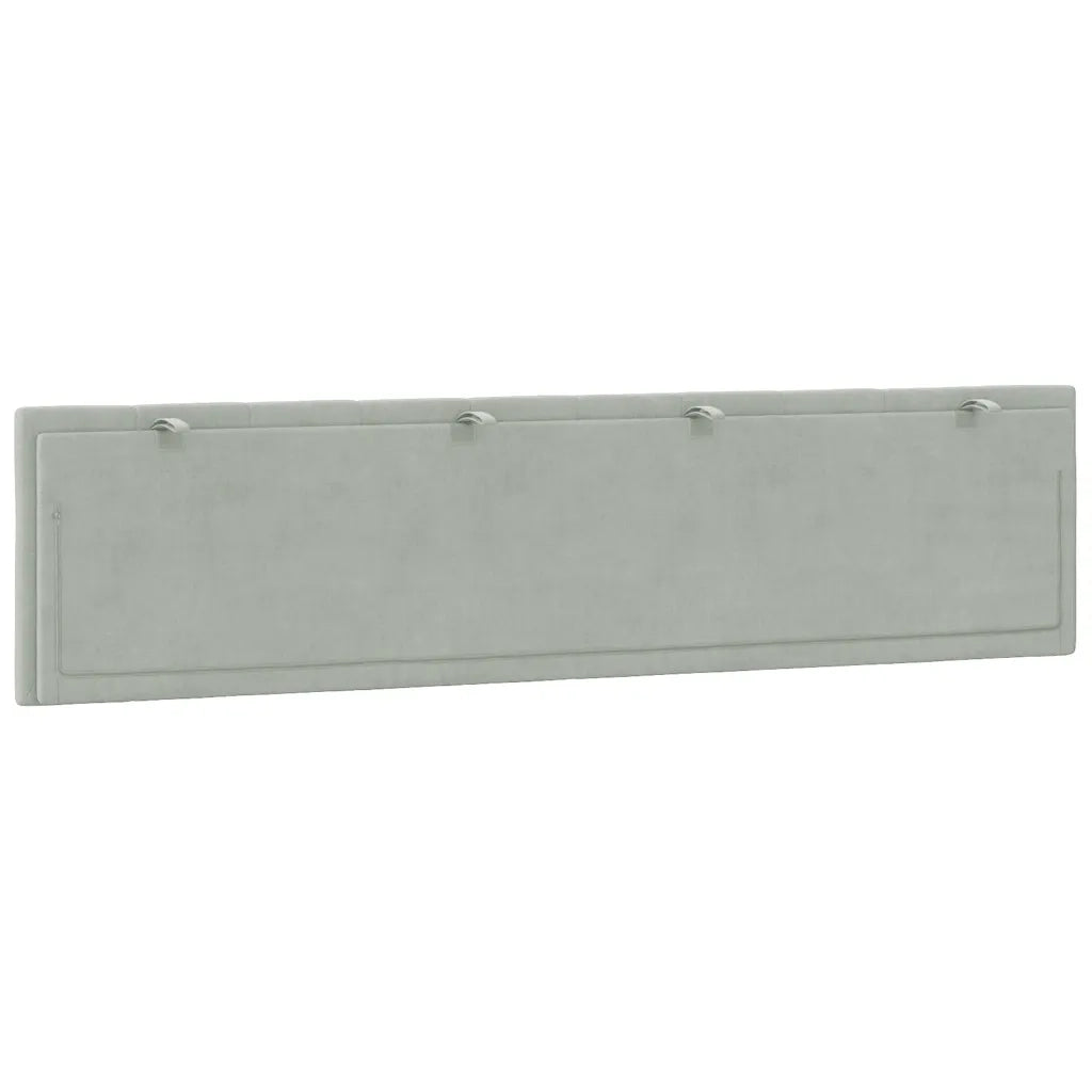 Coussin de tête de lit Hanko gris clair 200 cm velours