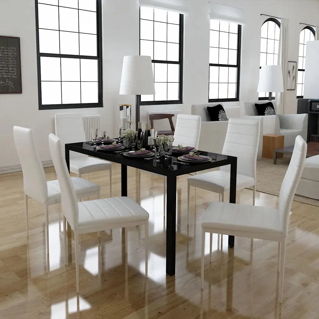 Set da Pranzo 7 pz Nero e Bianco 242988