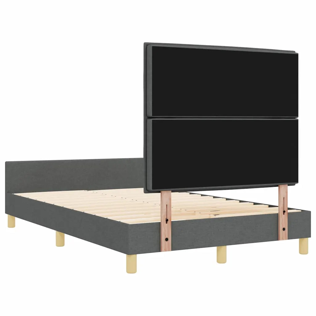 Letto matrimoniale | Letto per adulti | Struttura del letto Grigio scuro 140 x 190 cm Tessuto