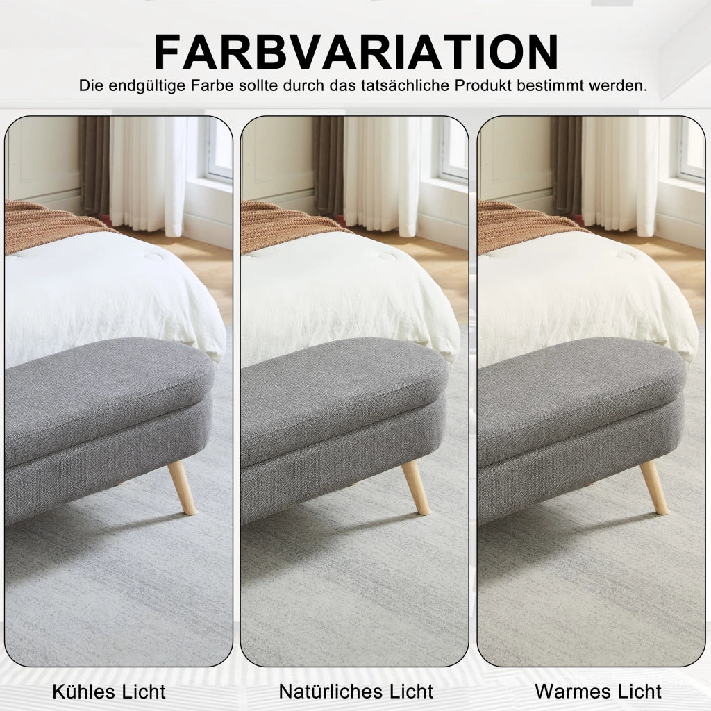 PANCA Contenitore 110 cm Chenille Grigio
