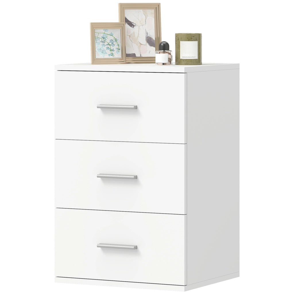 Comodino con 3 Cassetti ¨C Xylo ¨C Bianco 40x35x60 cm