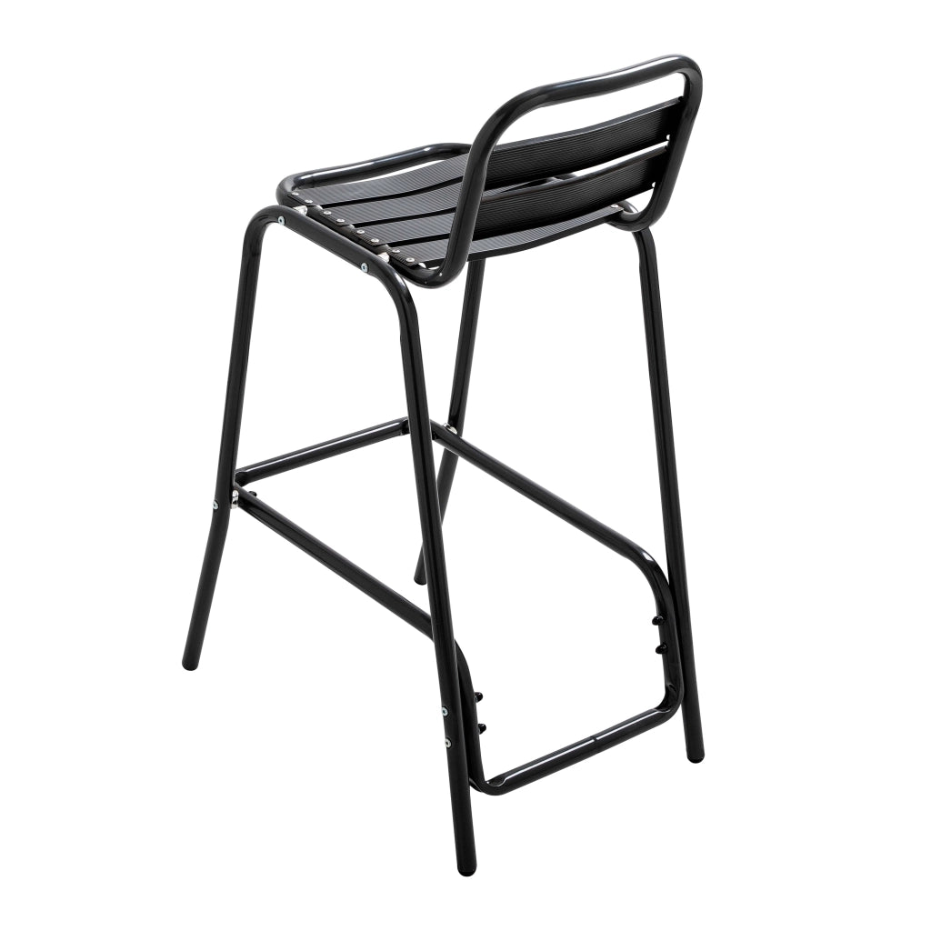 Oviala - Set di 4 seggioloni in alluminio nero