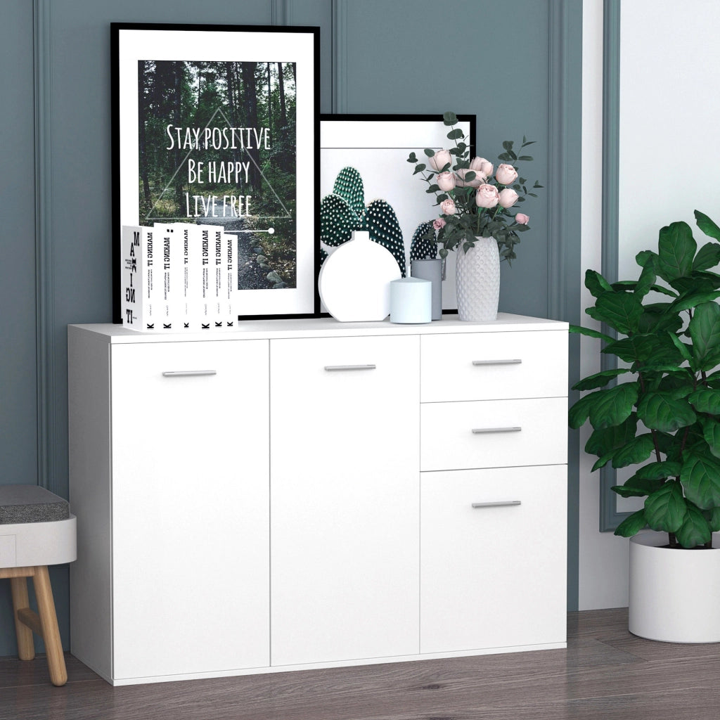 Mobile Cucina con Ante e Cassetti ¨C zephmum ¨C Bianco Lucido 106x35x76