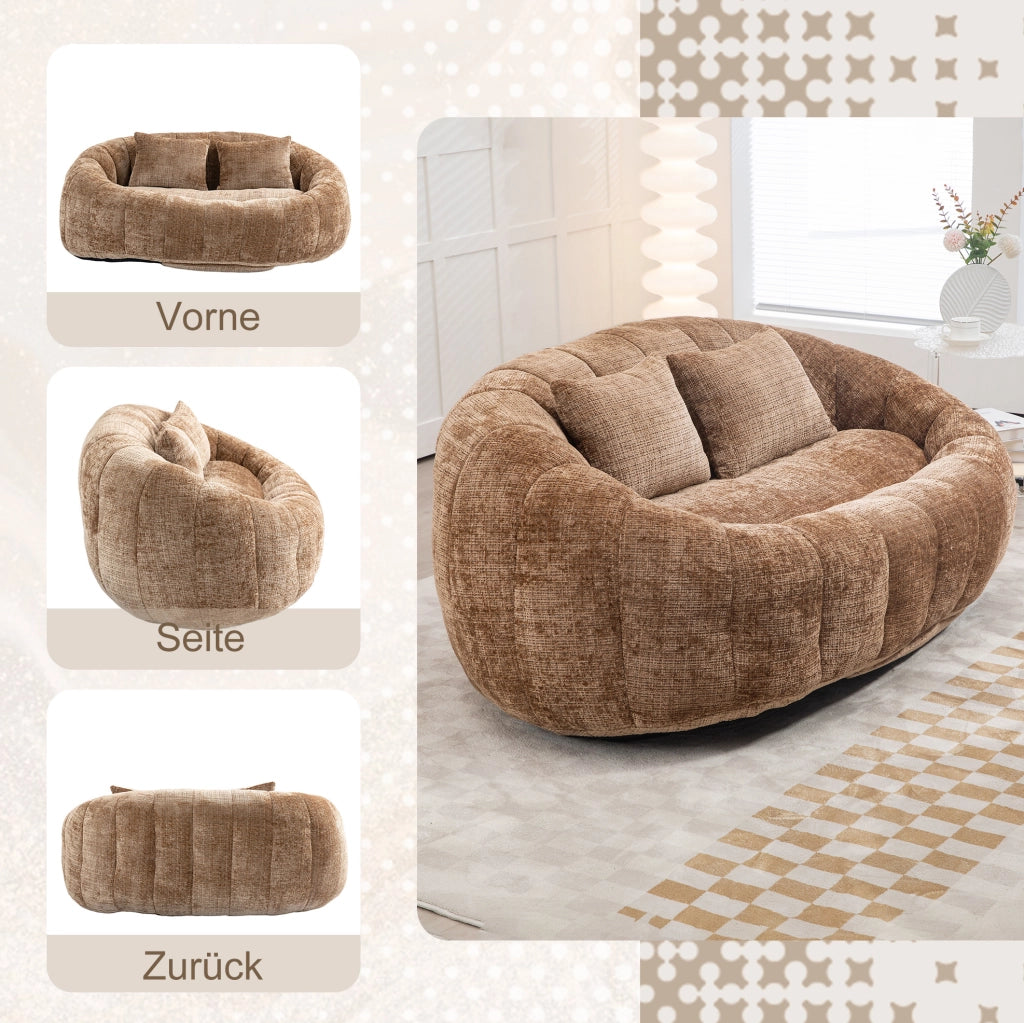 DIVANO Lazy 150x95x63 cm Chenille Caffè