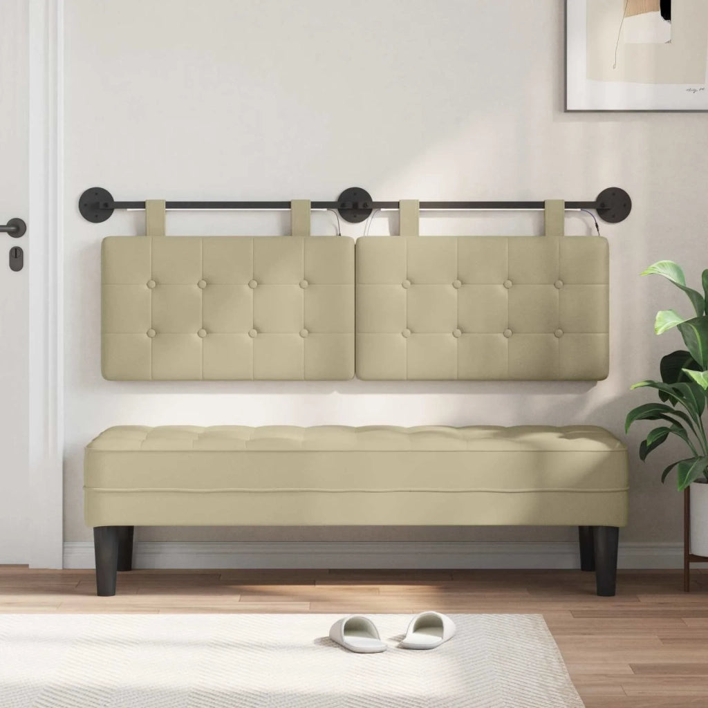 Testiera | Testata sospesa Con luce LED Crema Similpelle