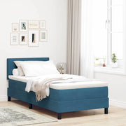 Letto a Sorgente LED con led Blu Scuro 90 x 200 cm Velluto