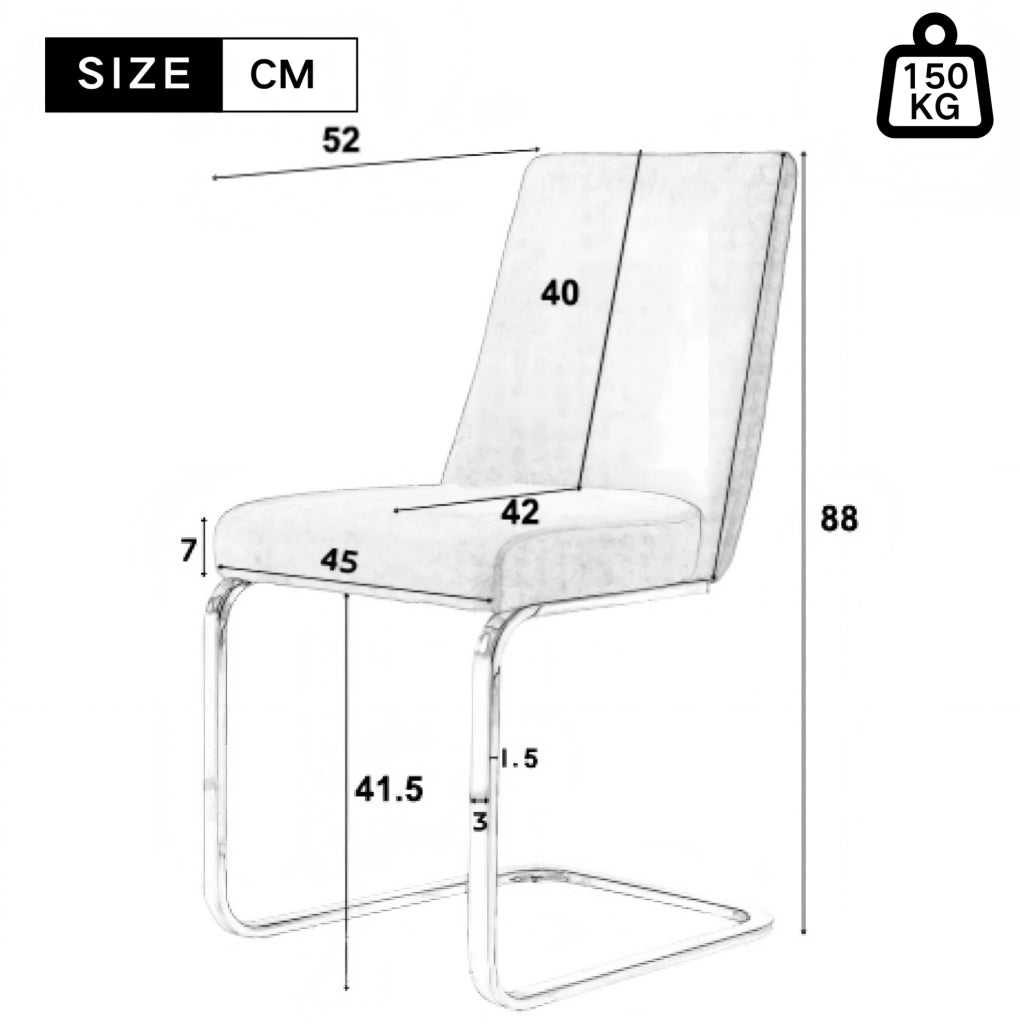 SEDIA da pranzo in velluto beige, set da 6 pezzi