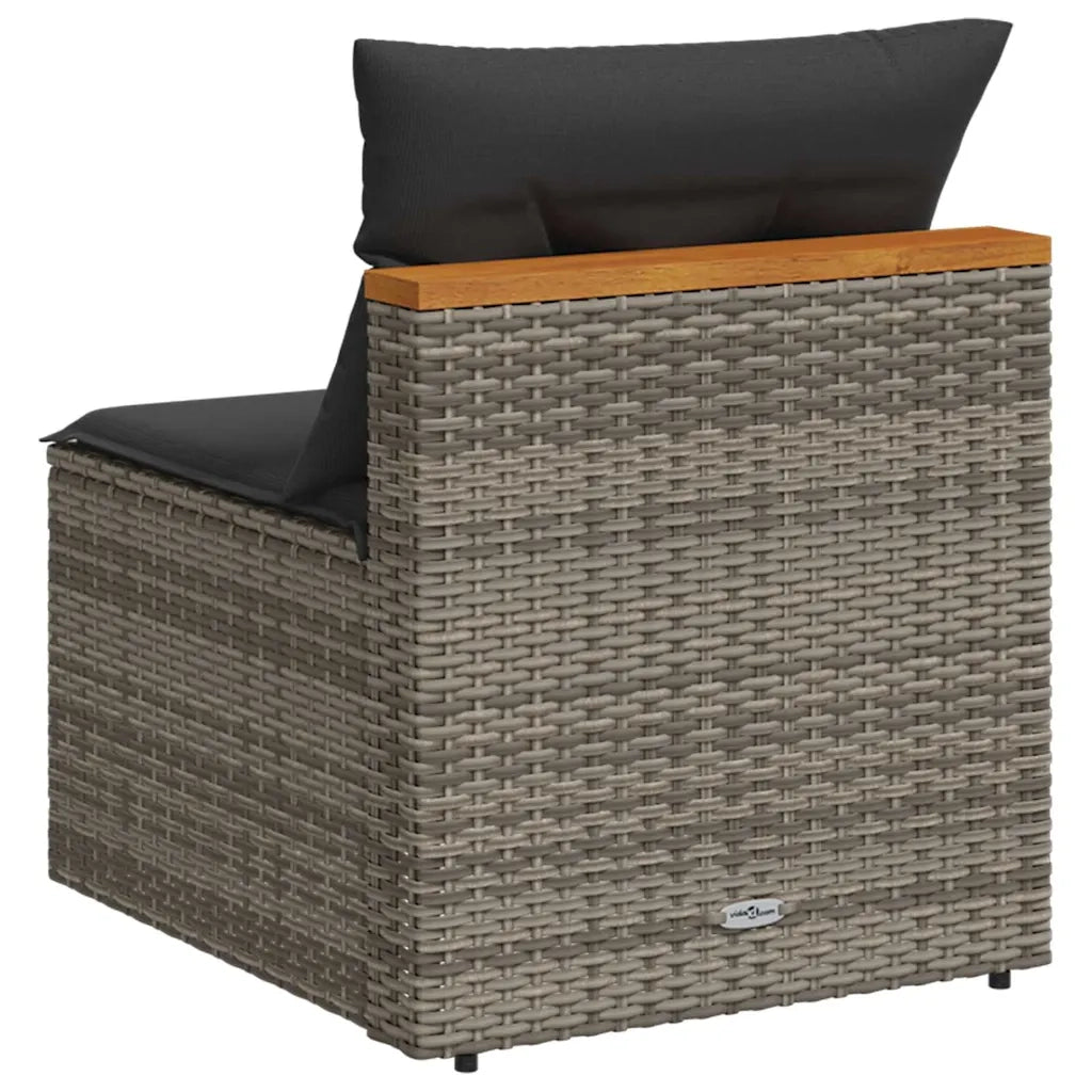 Divani Giardino Senza Braccioli con Cuscini 2 Grigi Polyrattan 365833