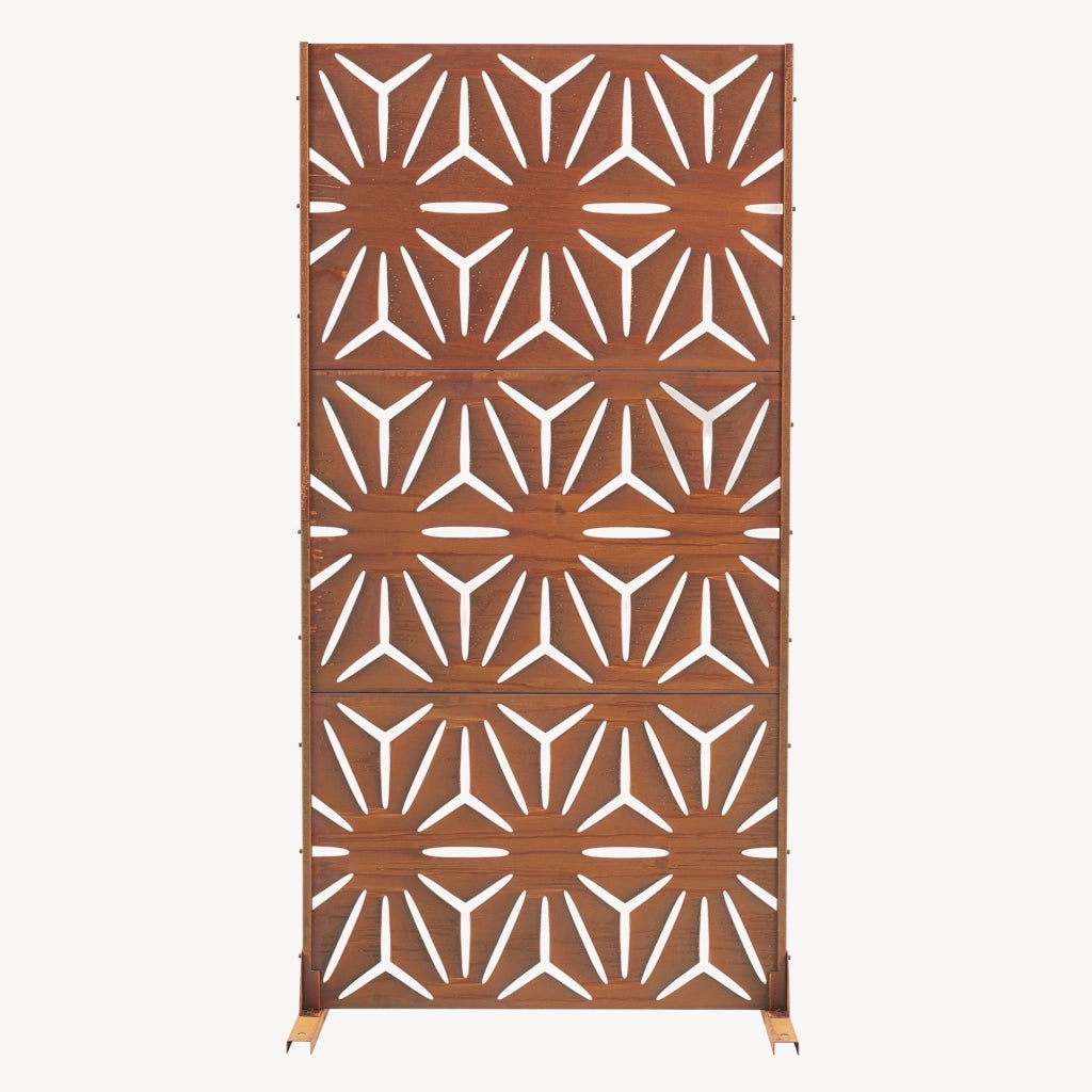 Pannello Divisorio Kilsturd in Acciaio Corten a Motivo Decorativo 180x90 cm - Marrone Ossidato casa.pro