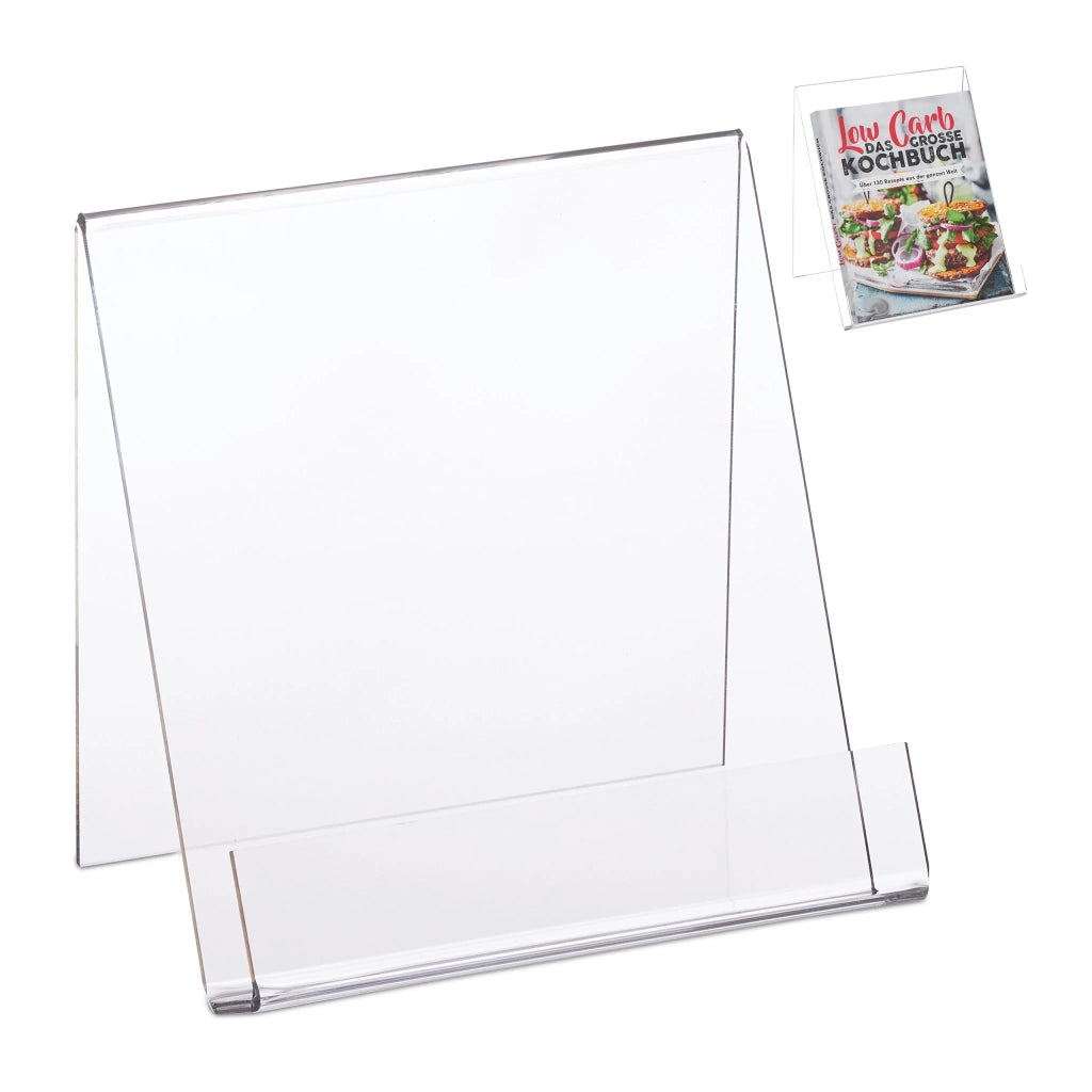 Supporto per libri A5 decorativo pratico 15 x 15 x 11,5 cm in acrilico trasparente 13_0007071