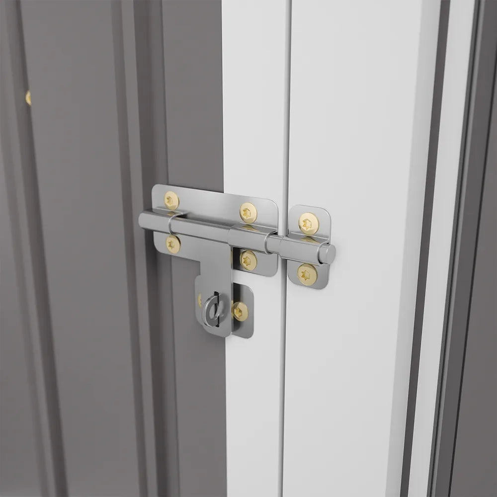 Casetta da giardino in acciaio zincato grigio 1,51x1,03xh1,96 m - 37,9kg- 1,55 metri quadri