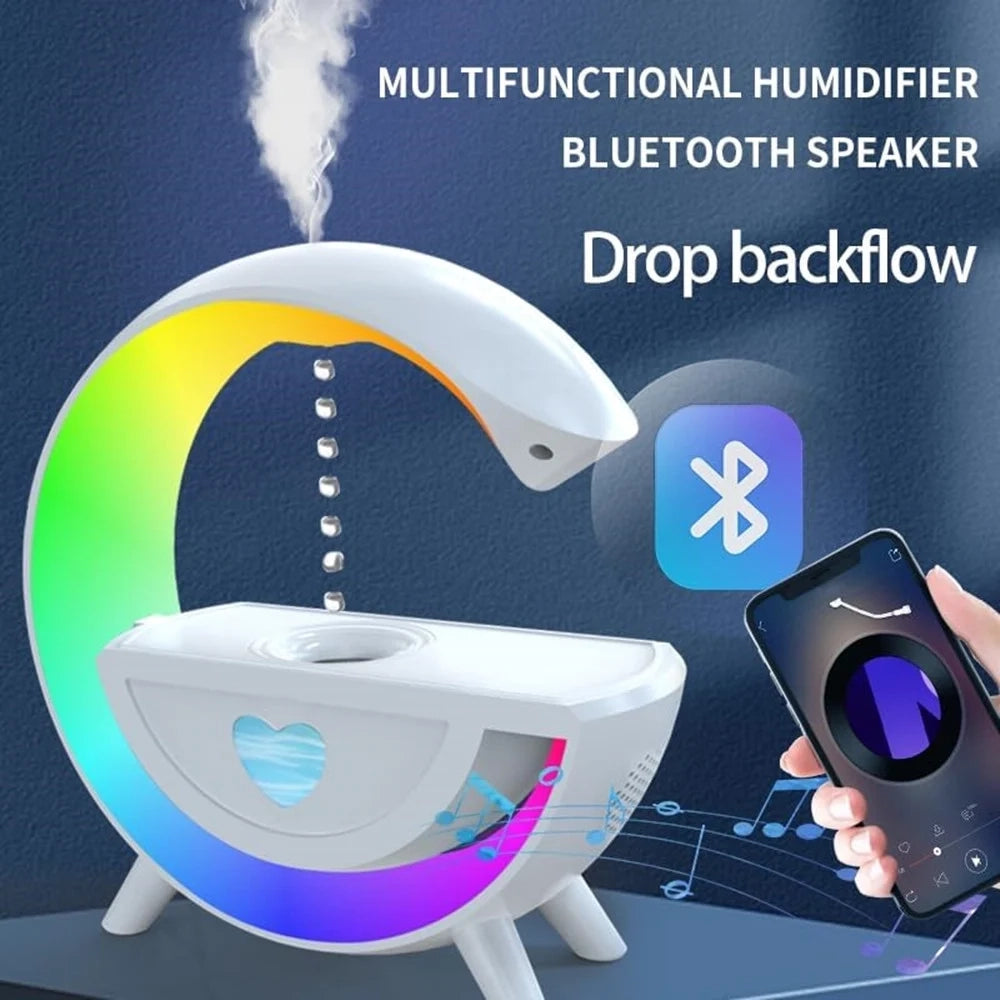 Trade Shop - Umidificatore Aria Antigravitazionale Goccia Acqua Con Altoparlante Bluetooth Luce Led Rgb -