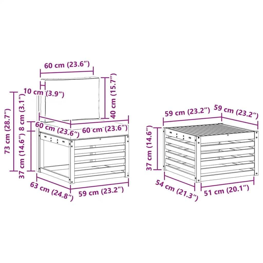Set di divani da esterno 7 pcs Bianco e Antracite Poliestere 3391417