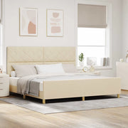 Struttura del letto con testiera Crema 200 x 200 cm Tessuto 3344835