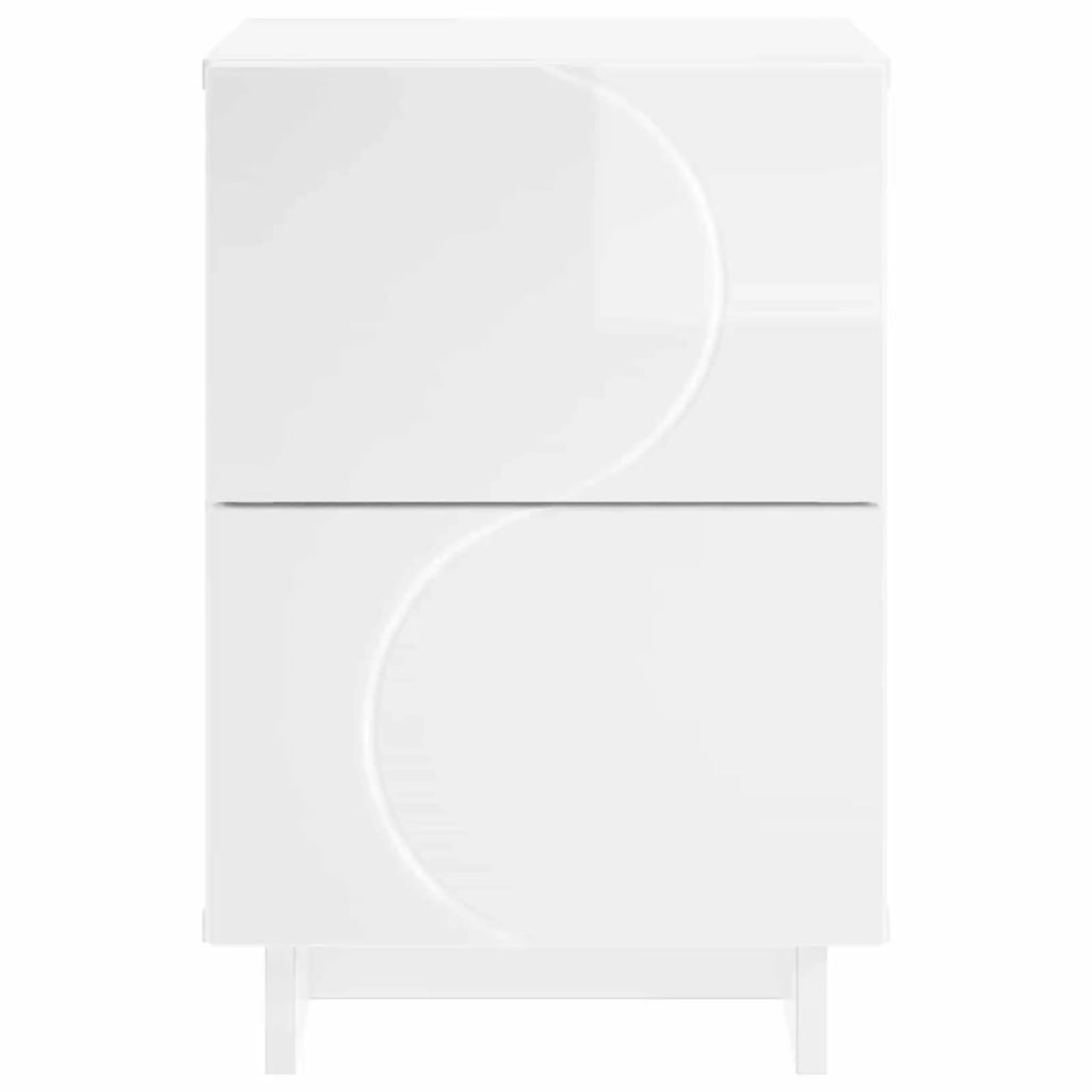 Armadio da Notte Bianco Lucido 33,5 x 34,5 x 50 cm 8011395