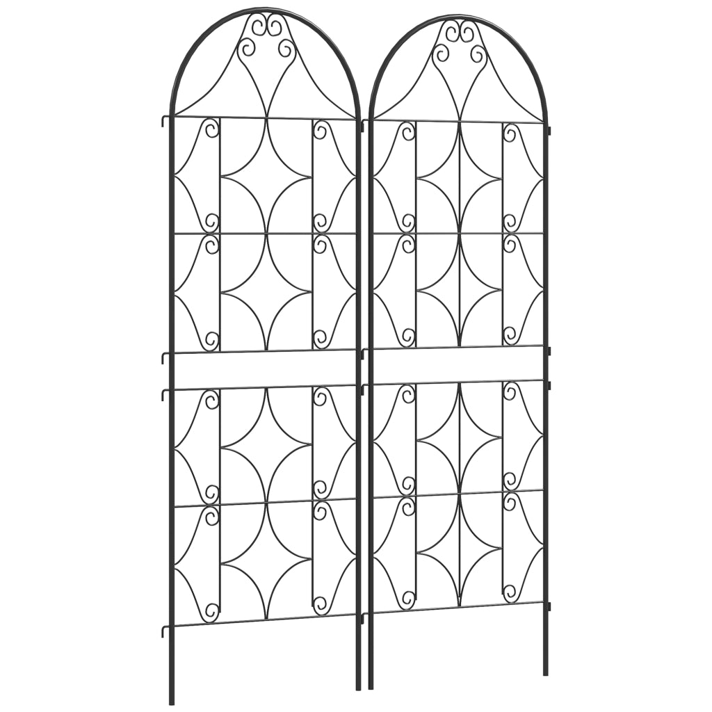 TUTORE METALLICO 50x150 cm Nero Set da 2 pezzi