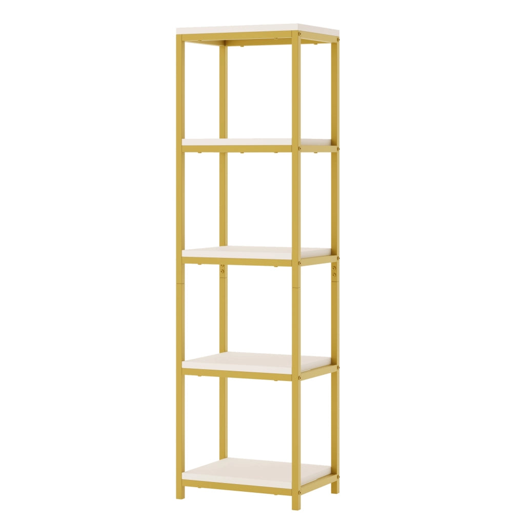 Libreria modulare 3 elementi 163x30x184 cm bianca e oro