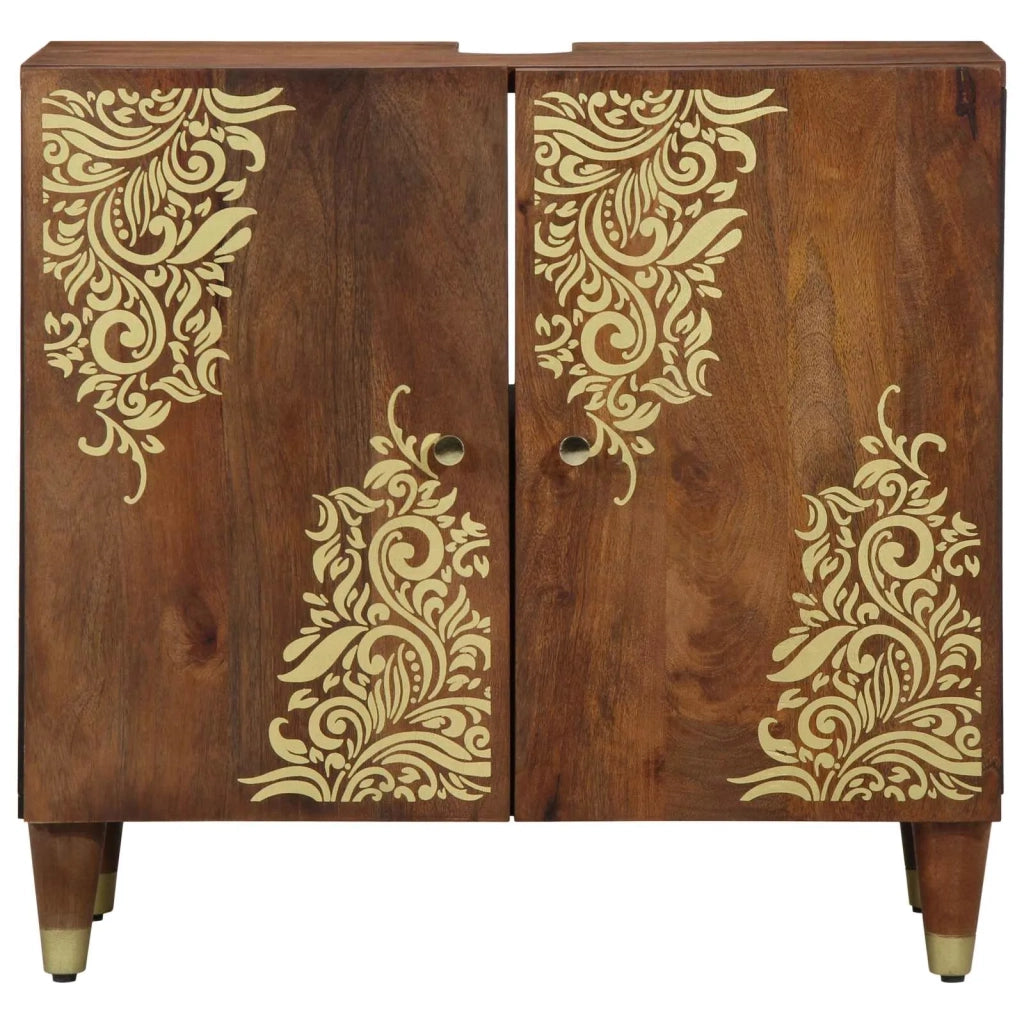 Mobile da Bagno | Armadio sottolavello con porta Marrone miele 62 x 33 x 58 cm