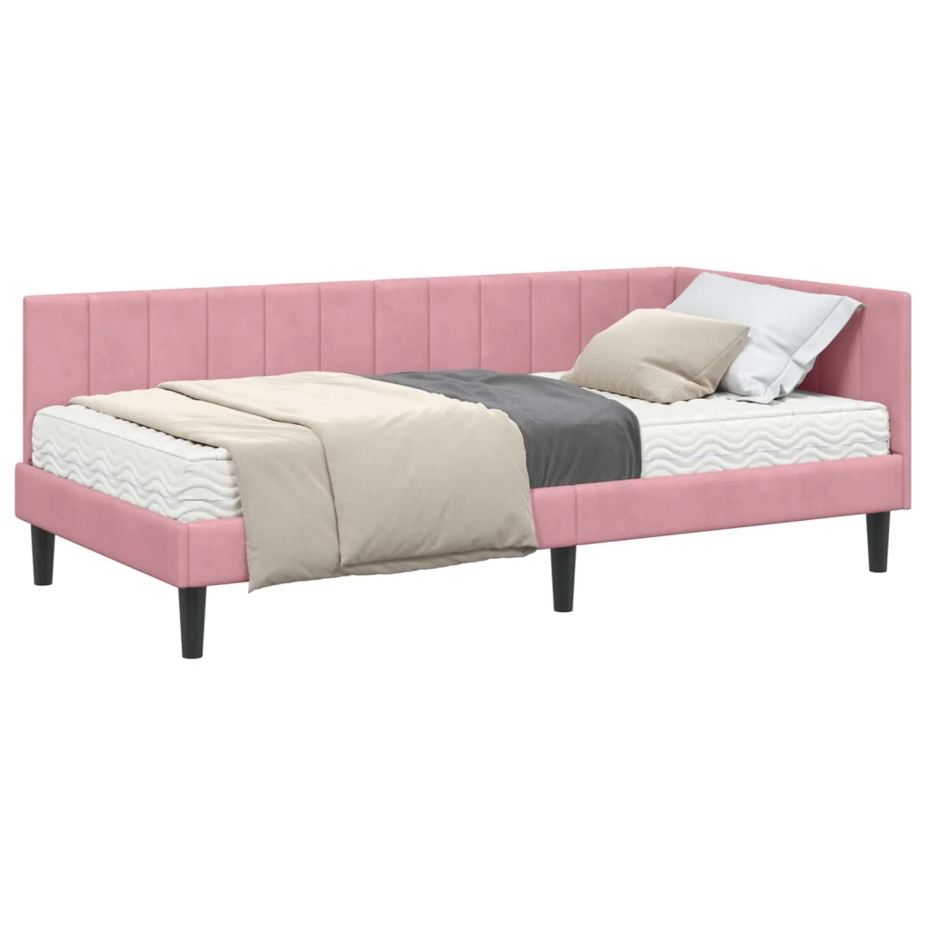 Struttura Letto Angolare con Materasso 2 pcs Grigio Velluto 3393901