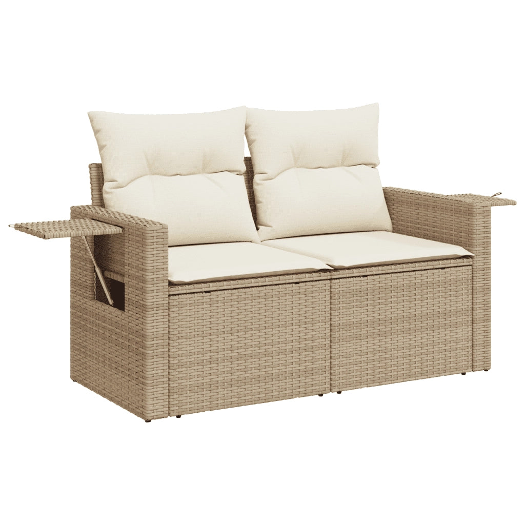 Set Divani da Giardino 7 pz con Cuscini Beige in Polyrattan 3252865