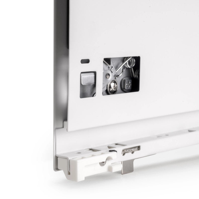 Cassetto esterno Vertex con regolazione 3D altezza 93mm, 40kg, profondità 500mm, Acciaio, Verniciato alluminio