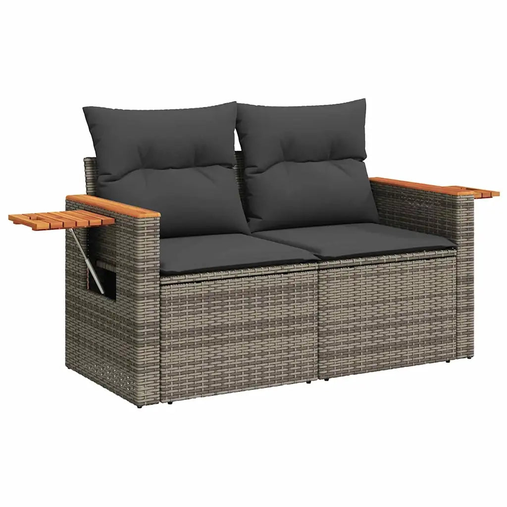 Set Divano da Giardino con cuscino 13 pcs Grigio polyrattan