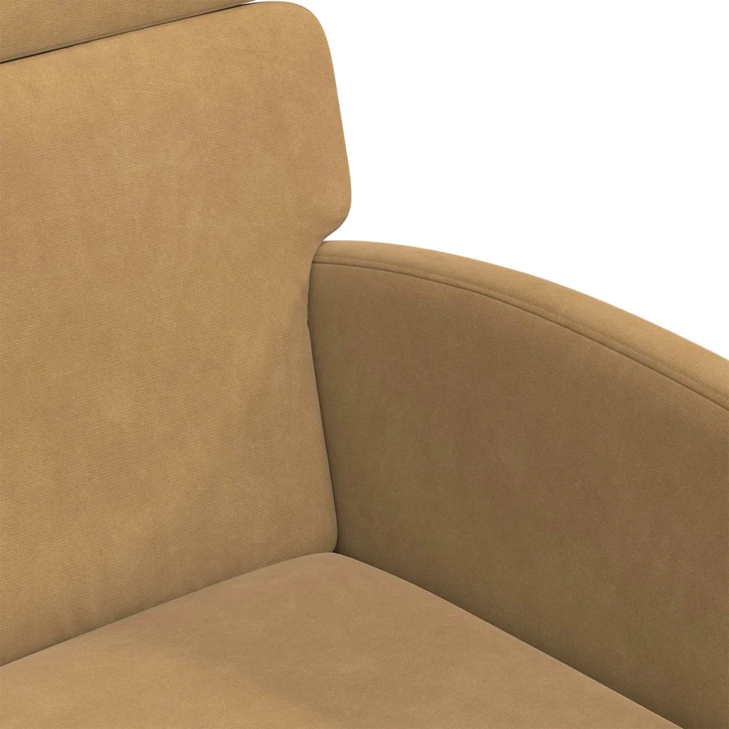 Sedie da Pranzo con Ruote 2 pcs Marrone 58 x 65 x 98 cm Velluto