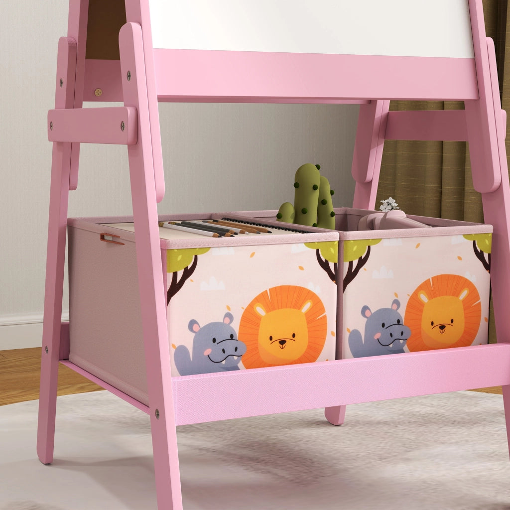 Cavalletto double face con 2 scaffali ¨C Xylo ¨C Rosa, 49x53,5x113 cm