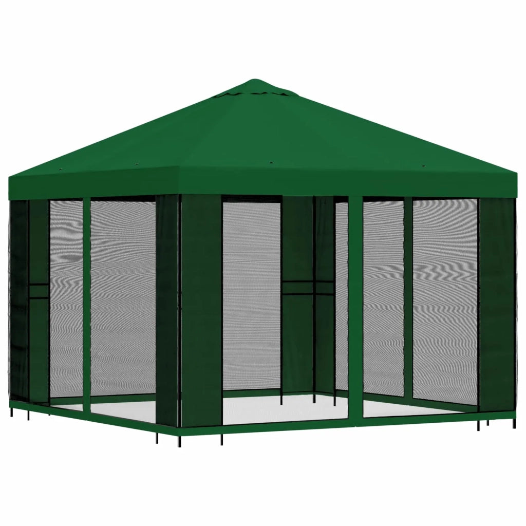 Gazebo da giardino con pareti laterali 3 x 3 m Verde 900365