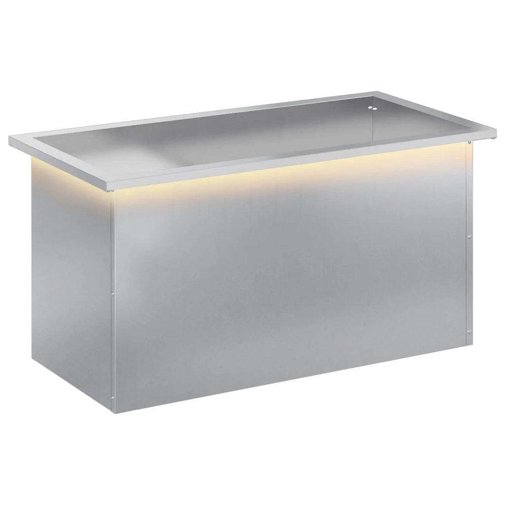 Fioriera da giardino con LED Argento 40 x 80 x 40 cm 8008164