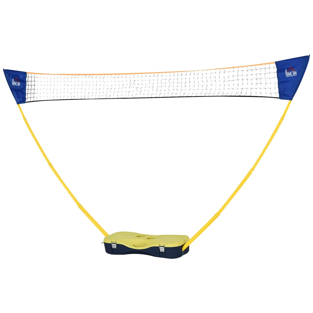 Rete da Badminton con Supporto Portatile, Giallo e Blu, Inclusi 4 Racchette