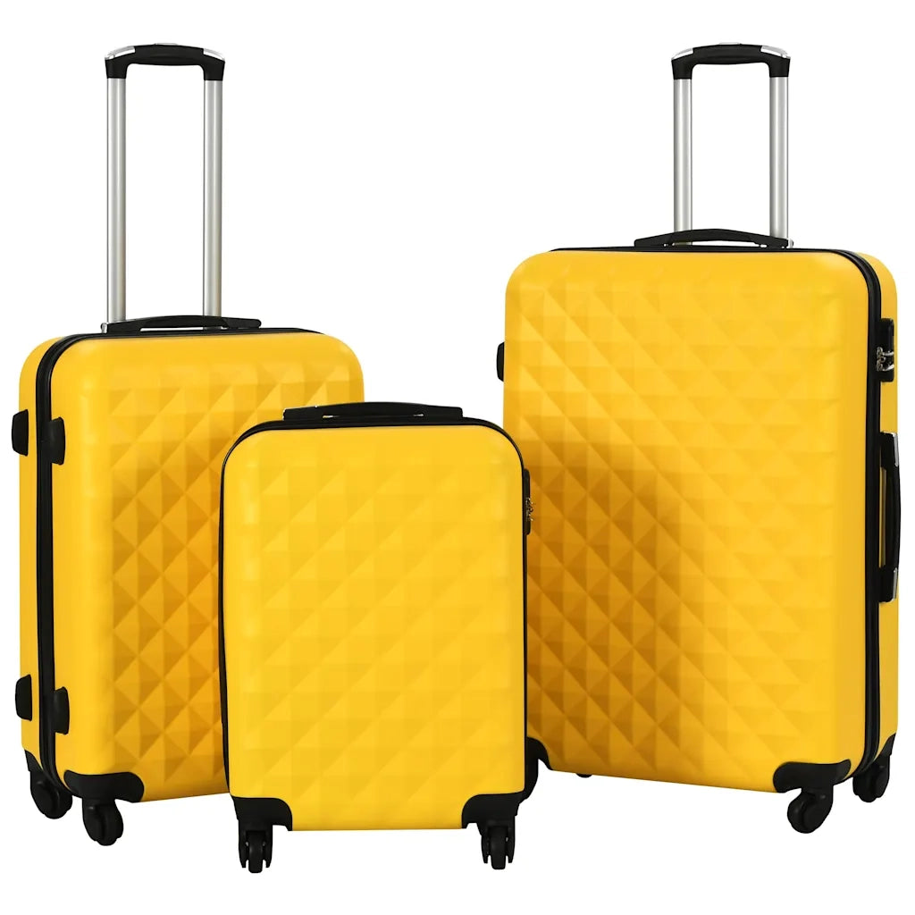 Set Trolley a Custodia Rigida 3 pz Giallo in ABS 91890