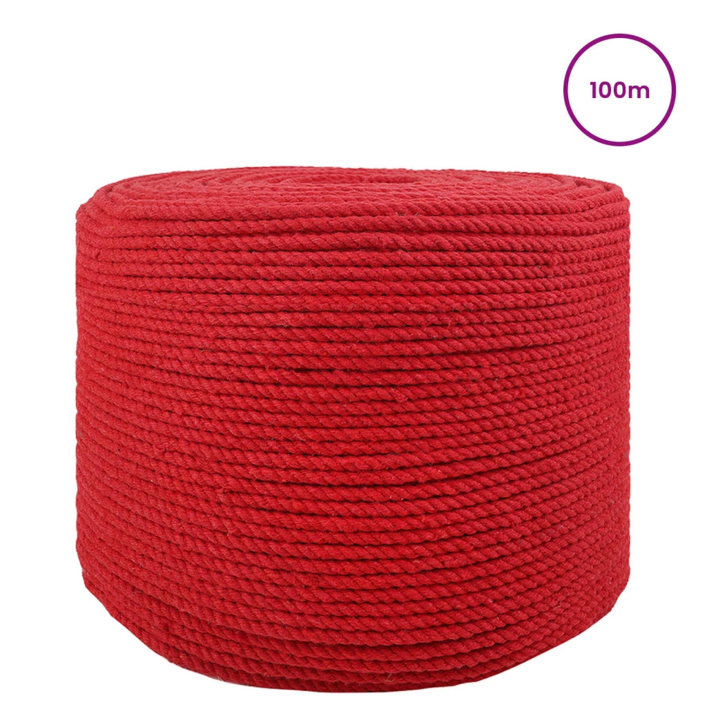 Spago di Cotone 2 pz 2 mm 100 m Rosso 100% Cotone 42011891