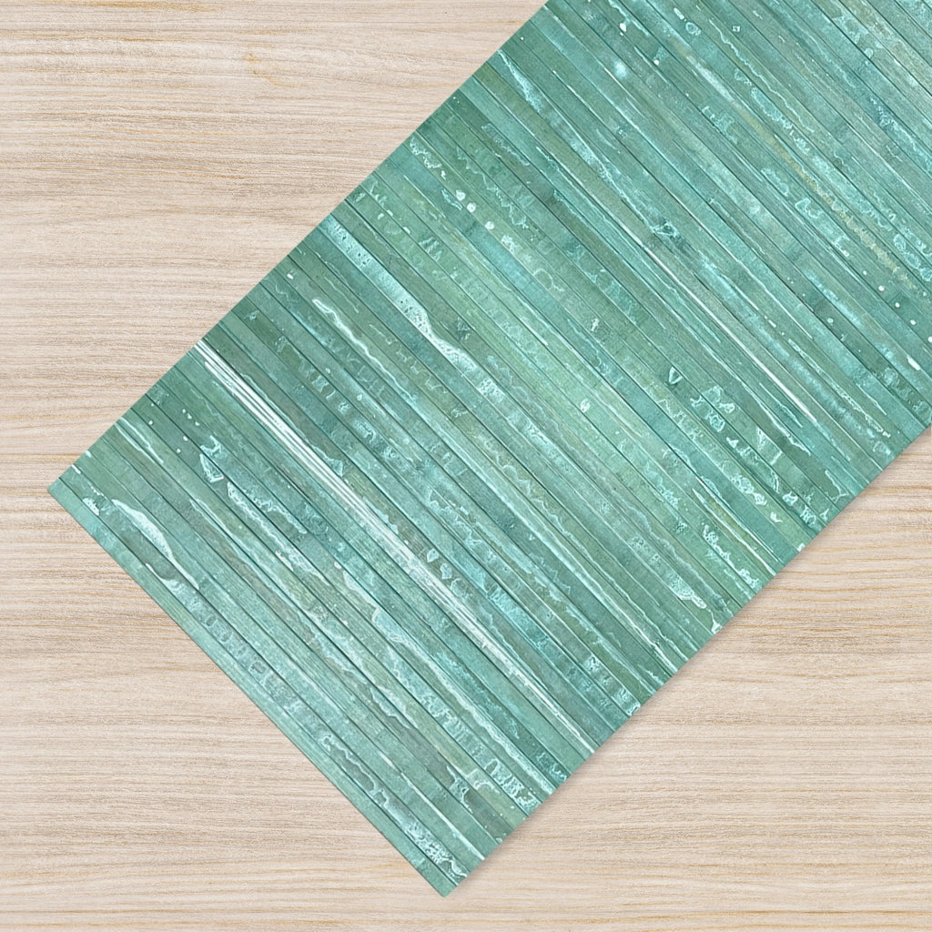 Tappeto Passatoia In Vero Bamboo Tappeto Cucina Ingresso In Legno Antiscivolo Aderente Lavabile E Antimacchia Tagliabile  - Anice - 50x300 cm