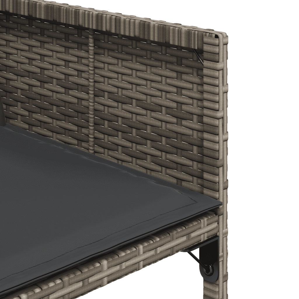 Set da Pranzo da Giardino 13pz con Cuscini Grigio in Polyrattan 3211340