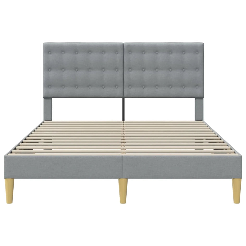 Letto matrimoniale | Letto per adulti | Struttura del letto Grigio Chiaro 140 x 190 cm Tessuto