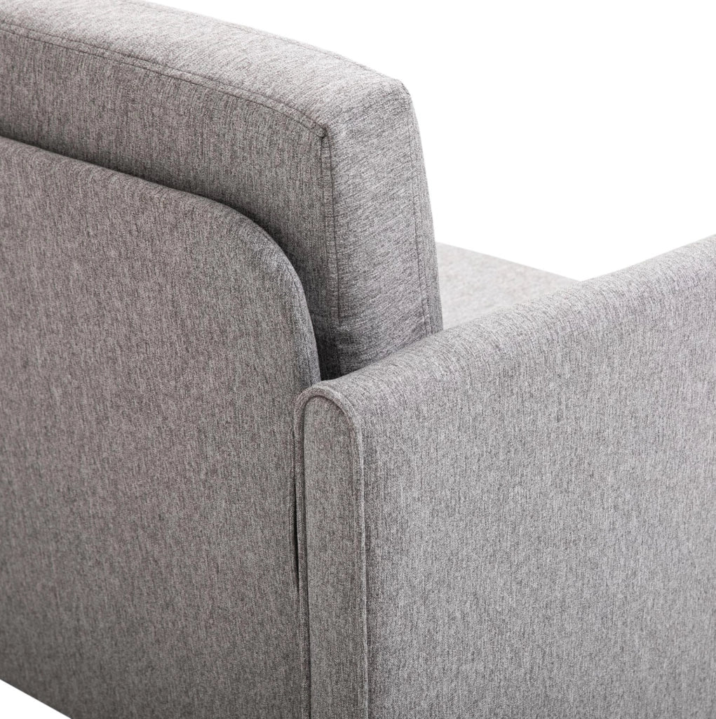 Divano 2 posti 141x70x78 cm in lino grigio chiaro, cuscini sfoderabili