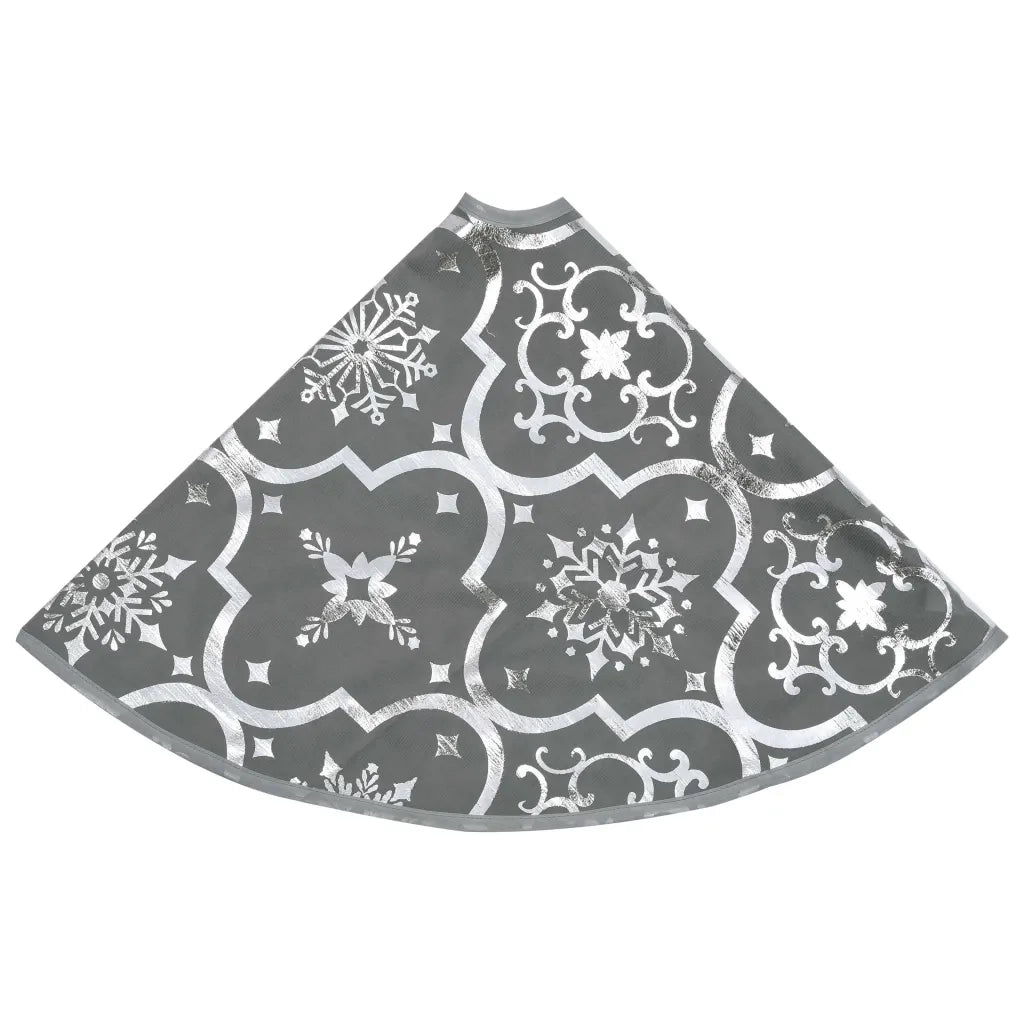 Gonna Albero Natale Raffinata con Calza-Decorazioni natalizie Grigia in Tessuto 150cm