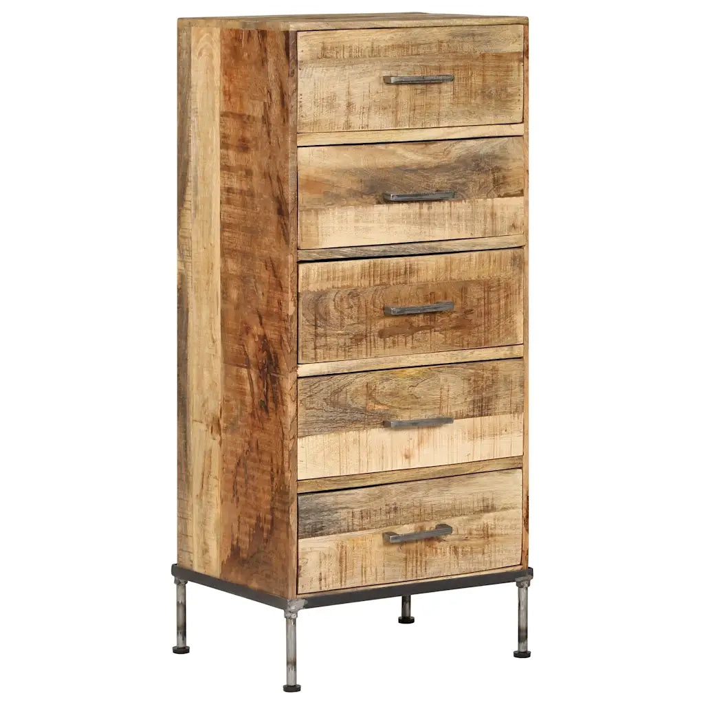 Cassettiera 45x35x106 cm in Legno Massello di Mango 247806