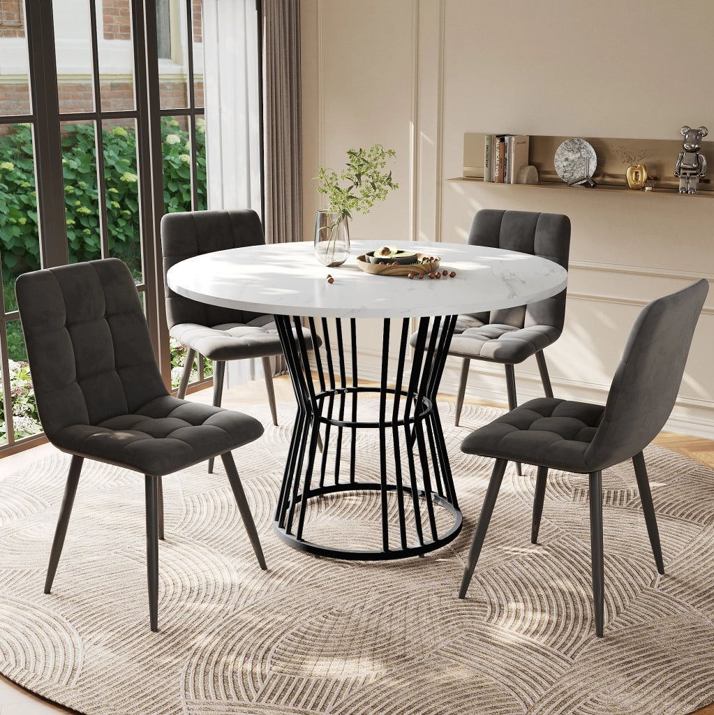 Set da pranzo 5 pezzi con tavolo rotondo