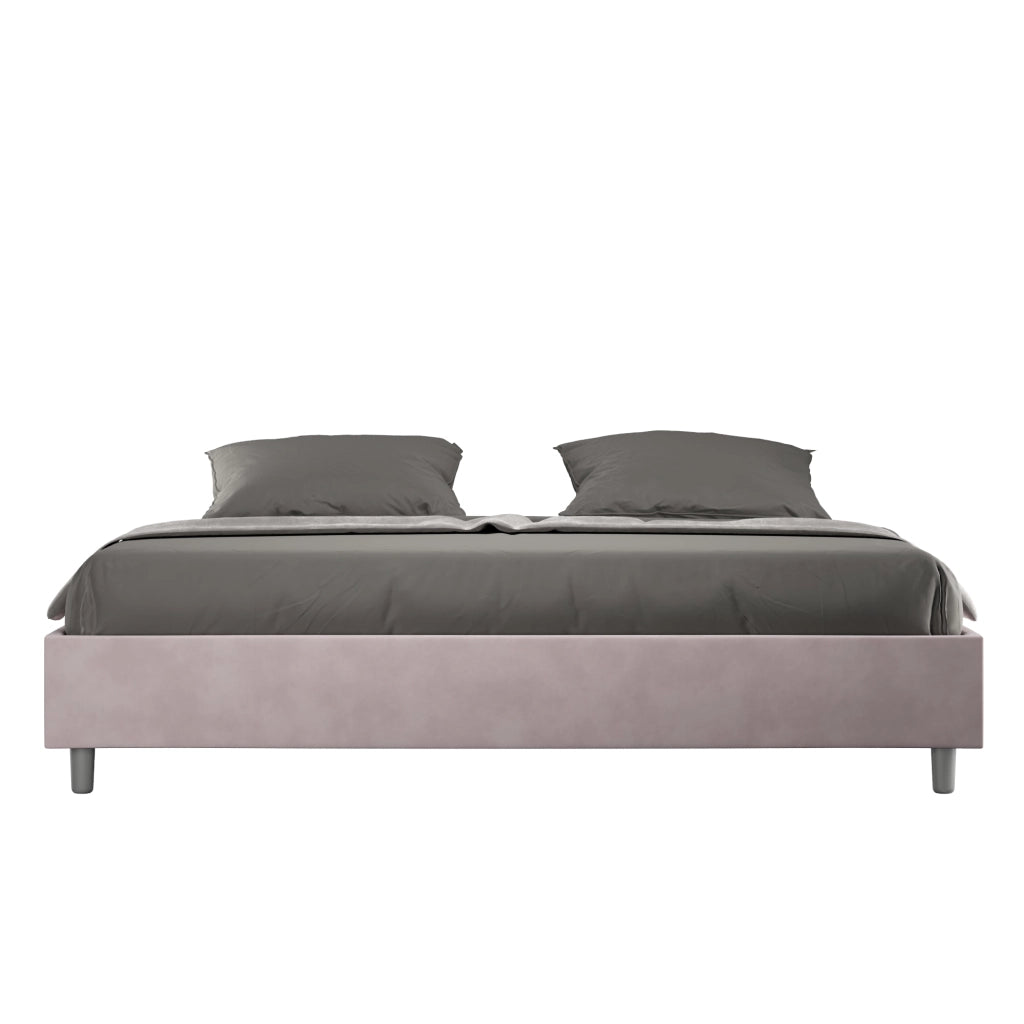 BS COM Letto contenitore imbottito 180x210 microfibra glicine