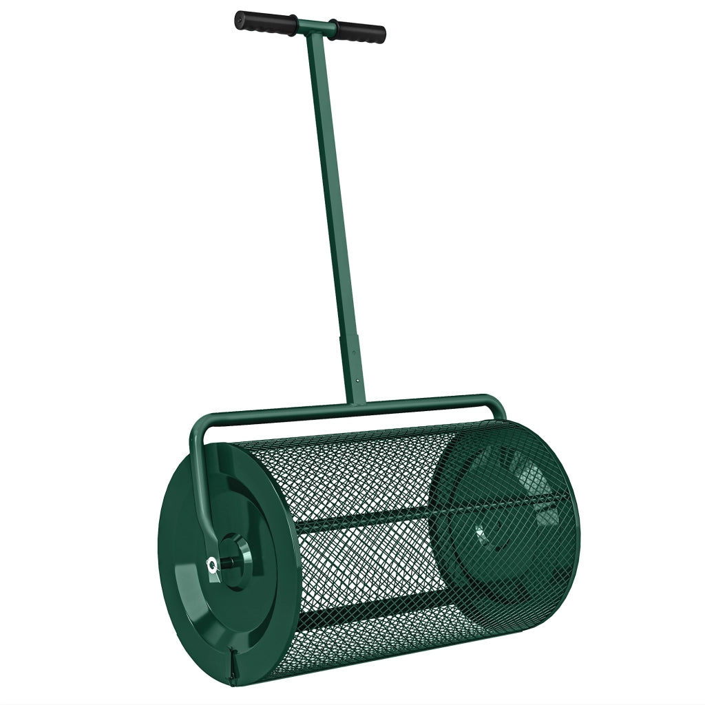 Spandiconcime 70x40x112 cm Capienza da 75L con Manico Regolabile a T e Maniglia Imbottita in Metallo Verde