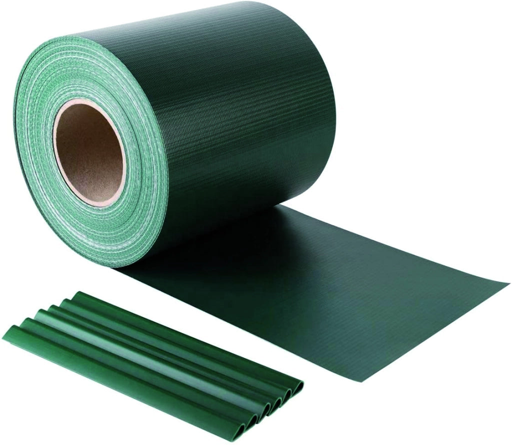 Confine STRISCIA FRANGIVISTA IN PVC + 20 CLIP (450 gr/m) cm. 19x35 mt col. Verde