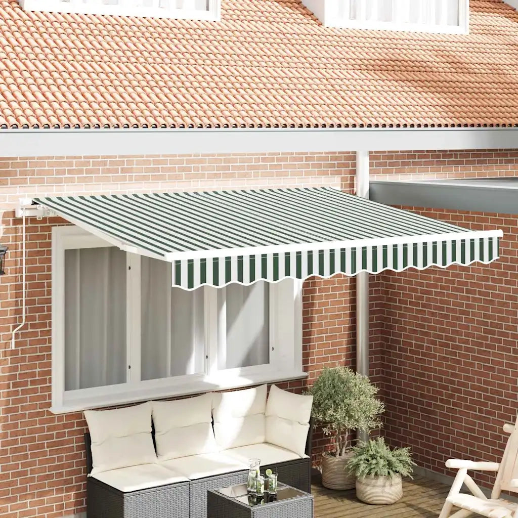 Telo di ricambio per tenda da sole Verde e Bianco 280 x 195 cm 42000653