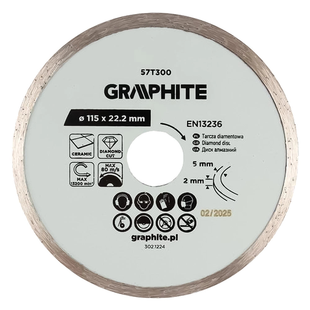DISCO DIAMANTATO Ø 100 mm - foro 22,2 mm  - GRAPHITE